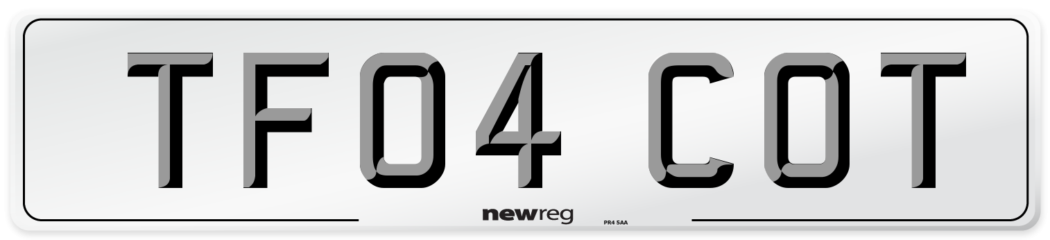 TF04 COT Number Plate from New Reg